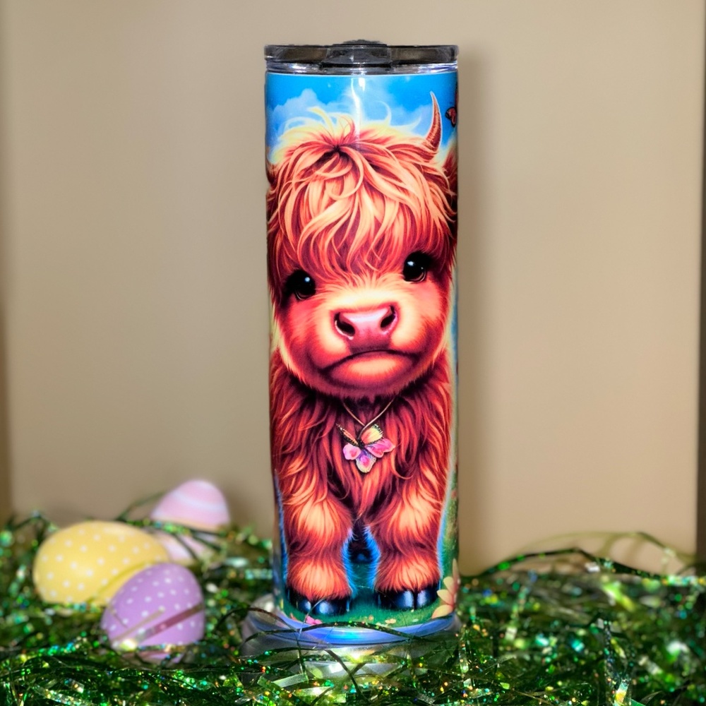 New Spring Highland cow 20 oz Insulated Tumbler